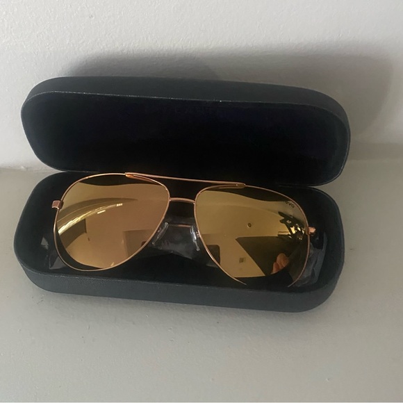 REVO Rose Gold Relay Sunglasses with Case